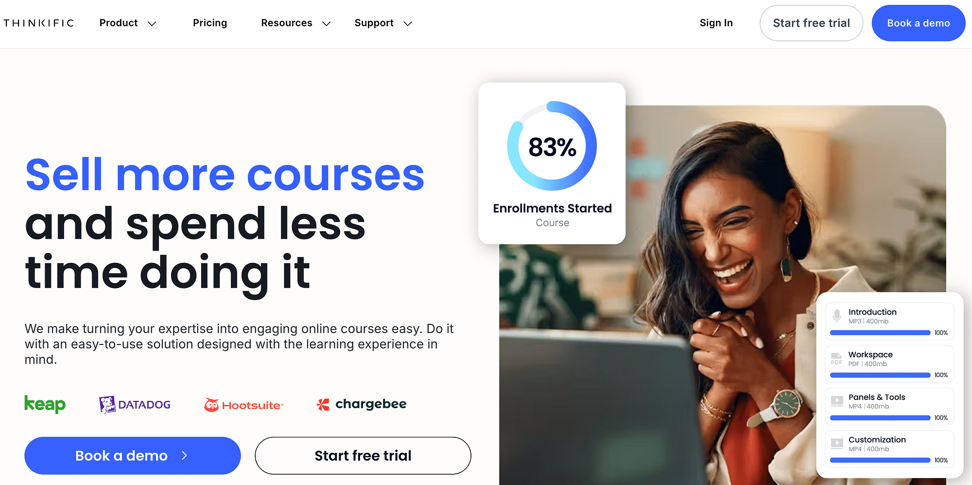 Thinkific Homepage