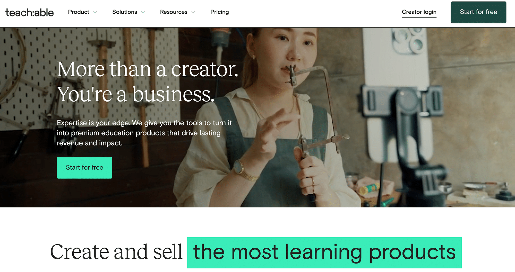 Teachable Homepage