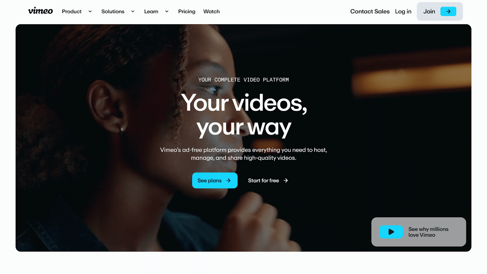 Vimeo homepage