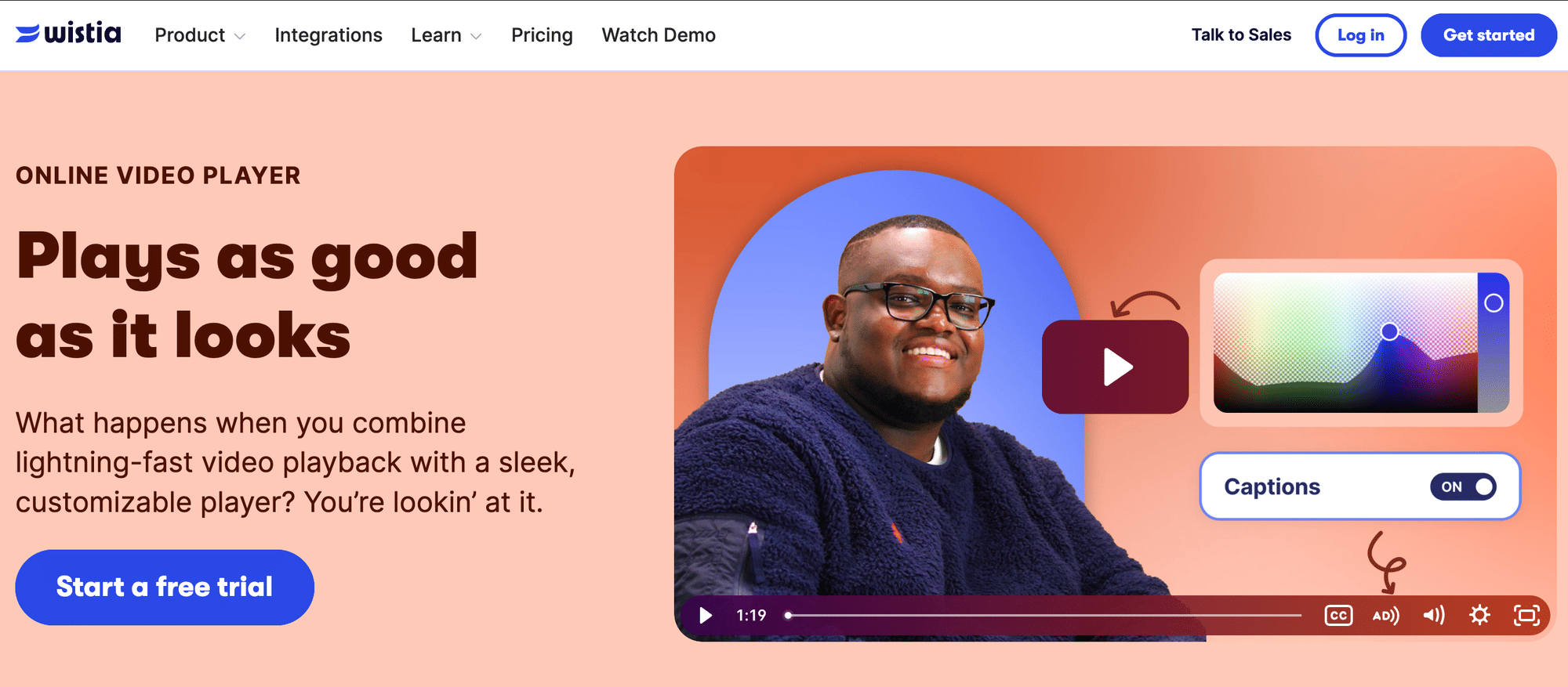 Wistia's online video player