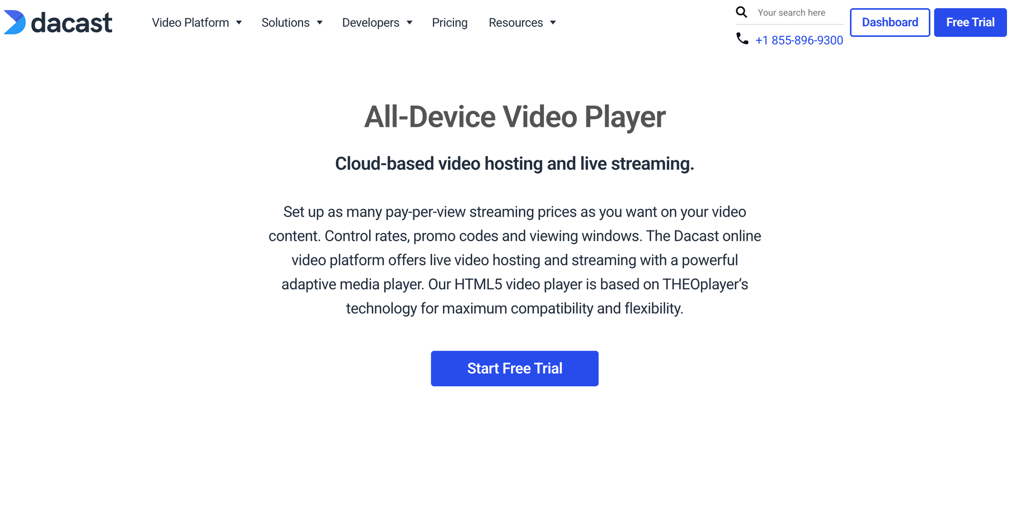 Dacast Video player